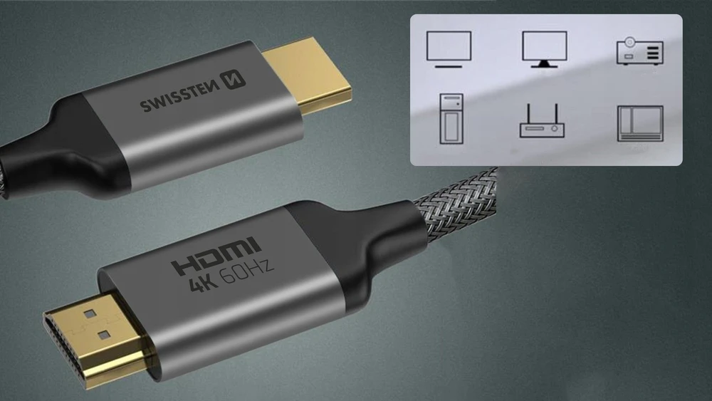 Swissten HDMI į HDMI 4K kabelis 3m