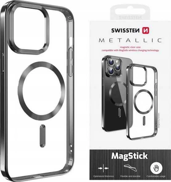 Swissten Clear Jelly Magstick metalinis dėklas, skirtas Apple iPhone 15