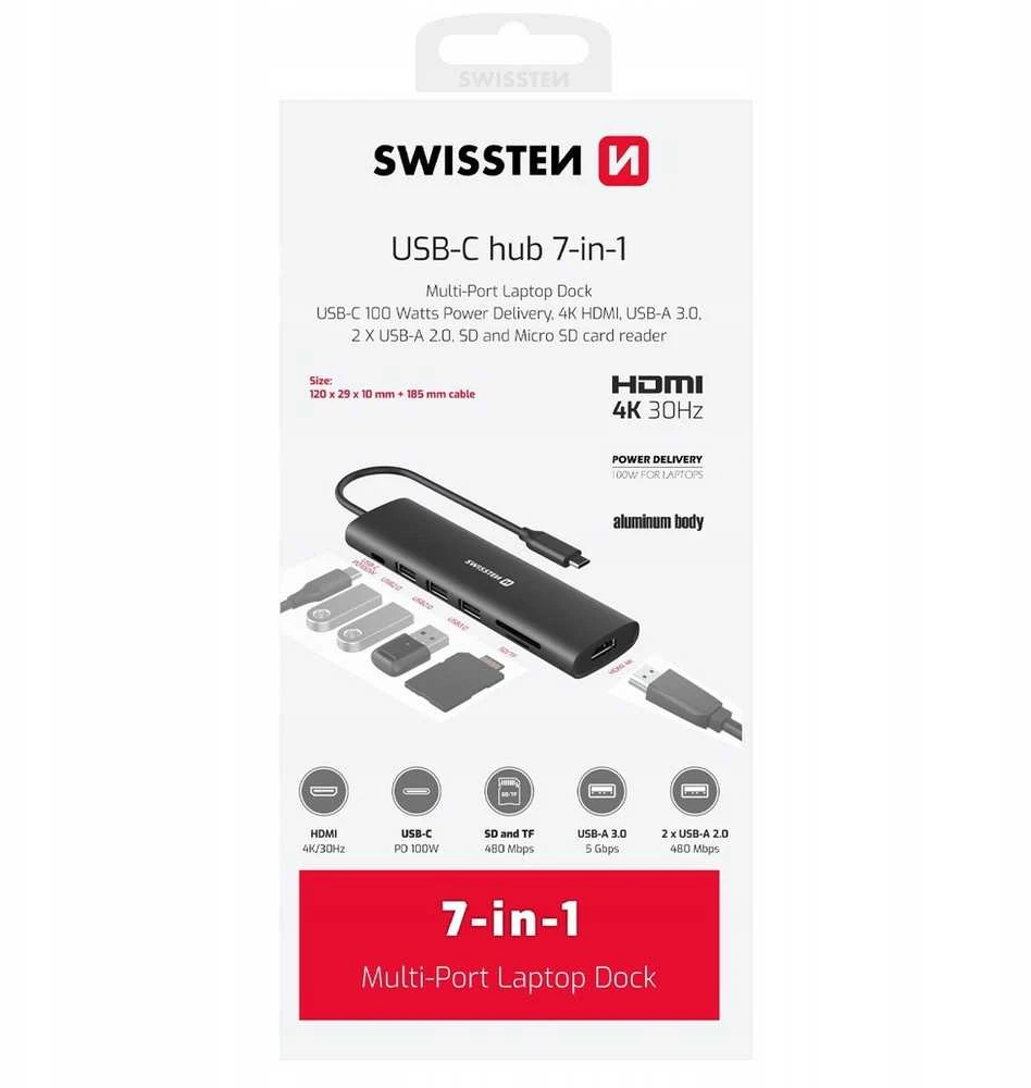SWISSTEN USB-C HUB 7-IN-1