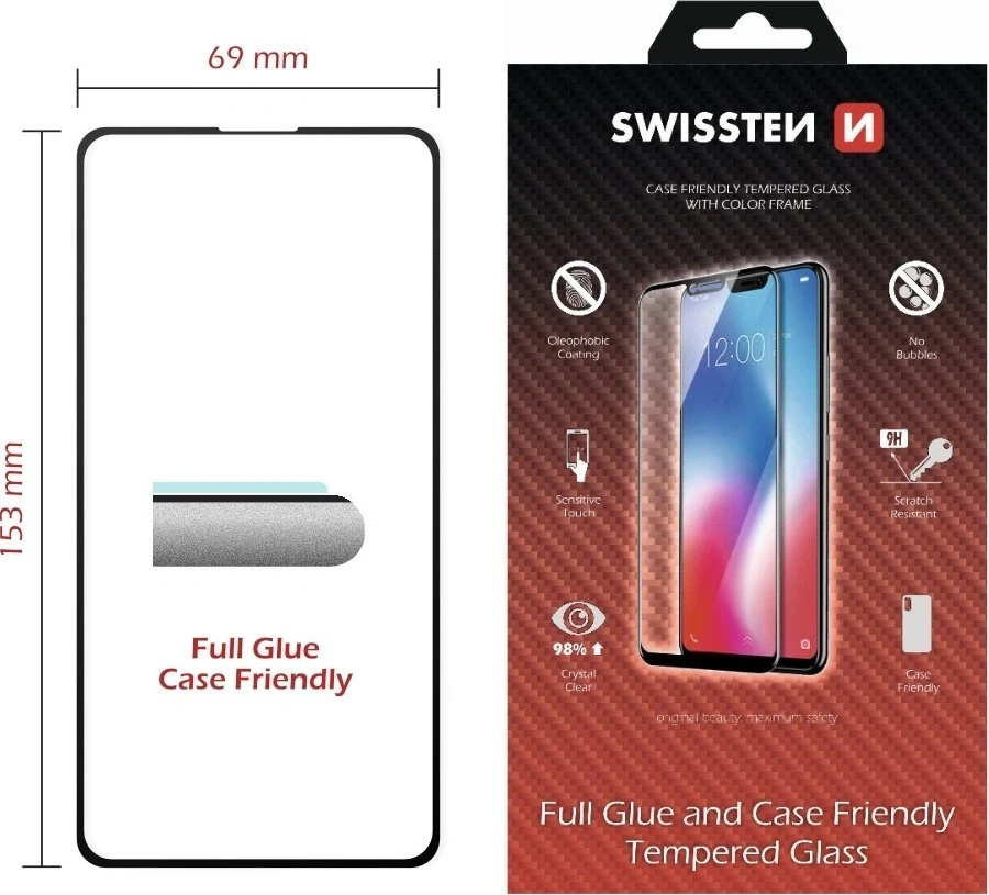 Swissten Swissten Full Face 5D Tempered Glass Samsung A515F Galaxy A51 Juodas