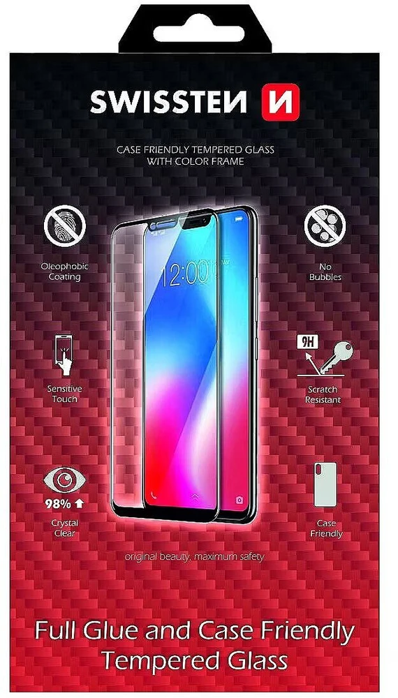 Swissten Swissten viso veido grūdintas stiklas Apple iPhone 14 Plus Juodas