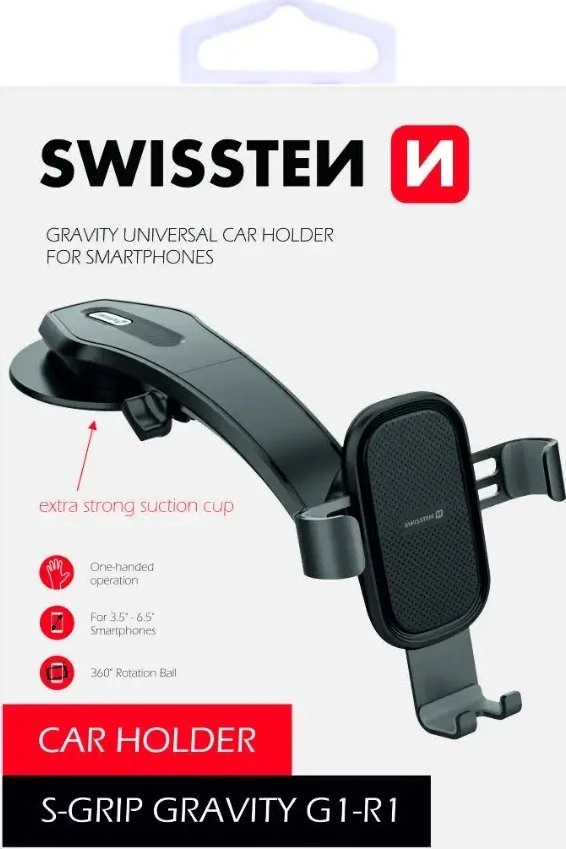 Swissten S-GRIP G1-R1 Metal Age Gravity 360 universalus automobilio skydelio laikiklis įrenginiui