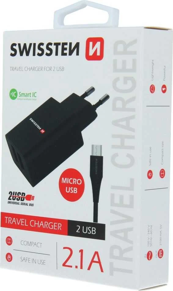 Swissten įkroviklis 2x USB-A 2.1 A (22052000)