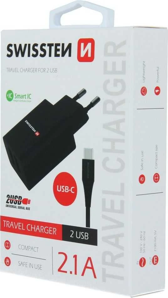 Swissten įkroviklis 2x USB-A 2.1 A (22054000)