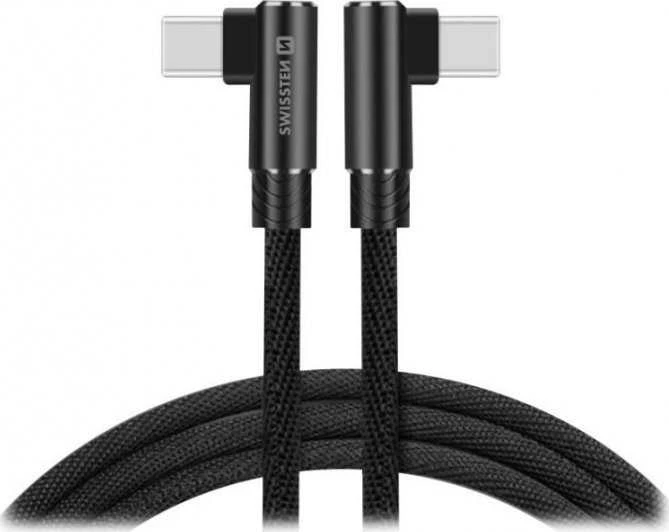 Swissten L Type Textile Universal Quick Charge 3.1 USB-C į USB-C Data ir 1,2m įkrovimo laidas