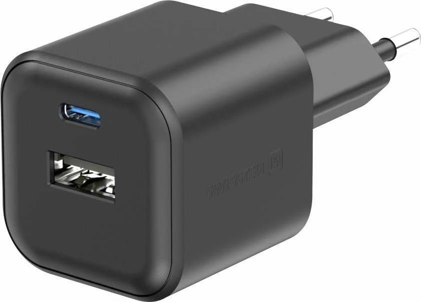 Swissten kelioninis įkroviklis GaN USB-C 20W PD / USB-A 18W QC