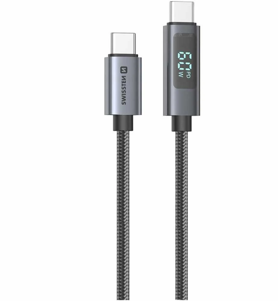 „Swissten“ LCD kabelis USB-C - USB-C 1,5 m