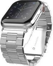 Swissten Išmaniojo laikrodžio Apple 1/2/3/4/5/6/SE dirželis, Sidabrinės spalvos, 38/40mm