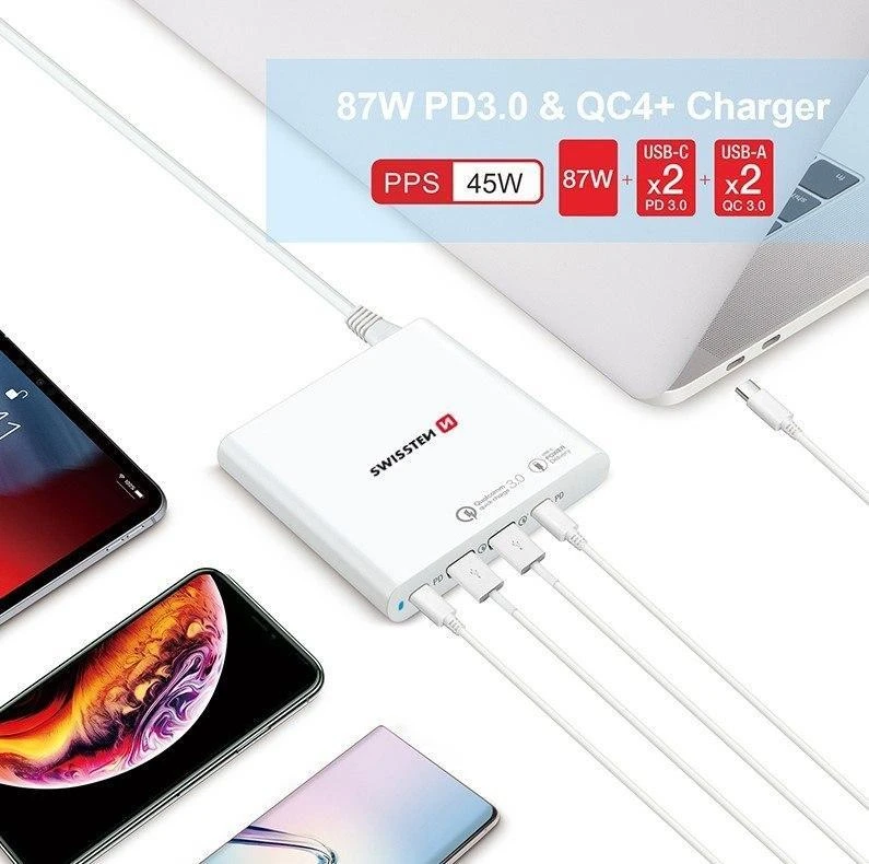 Swissten nešiojamojo kompiuterio maitinimo adapteris 87 W 4,3 A 20 V (22013340)