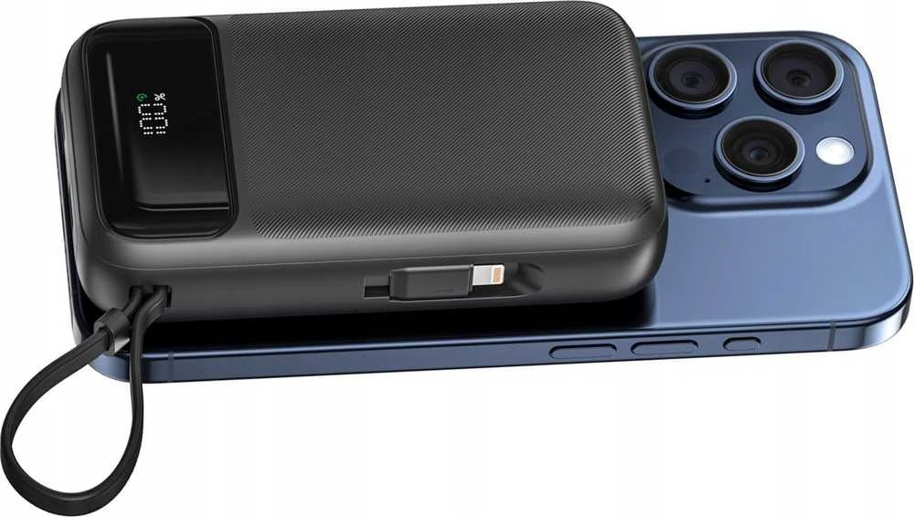 SWISSTEN Nešiojamasis įkroviklis "Powerbank" 20000 mAh PD 20W su integruotu USB-C ir „Lightning“ laidu (suderinama su „MagSafe“) 22013934