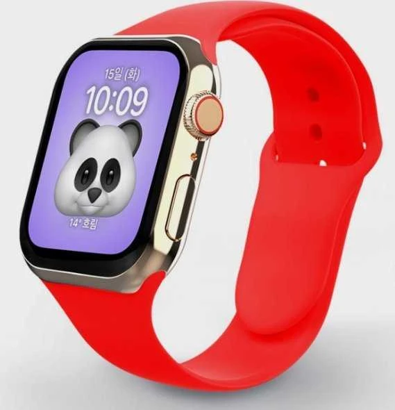 Swissten Išmaniojo laikrodžio Apple 1/2/3/4/5/6/SE silikoninis dirželis, Raudonos spalvos, 42/44mm
