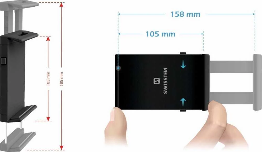 Swissten S-Grip T1-CD1 universalus automobilinis CD / radijo laikiklis planšetiniams kompiuteriams / telefonams / GPS