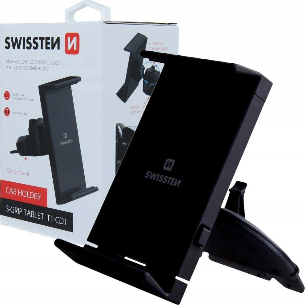 Swissten S-Grip T1-CD1 universalus automobilinis CD / radijo laikiklis planšetiniams kompiuteriams / telefonams / GPS