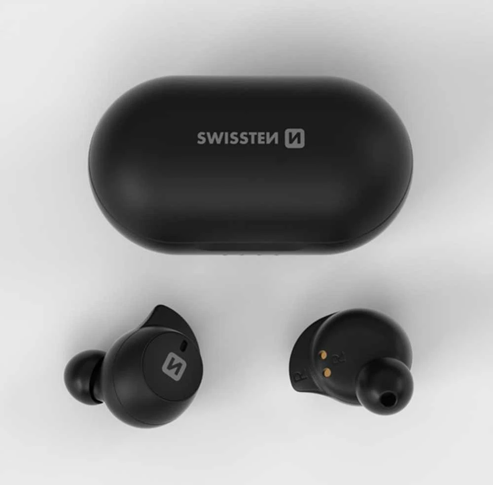 Ausinės Swissten Swissten TWS Stonebuds, laisvų rankų įranga, juoda, 2.0, bluetooth