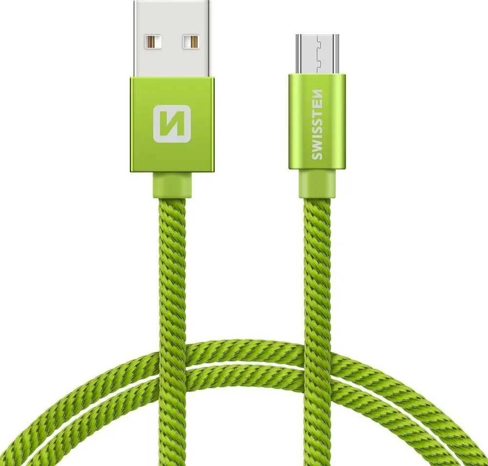 Swissten tekstylny USB - mikro USB 2.0m rožinė-auksinė