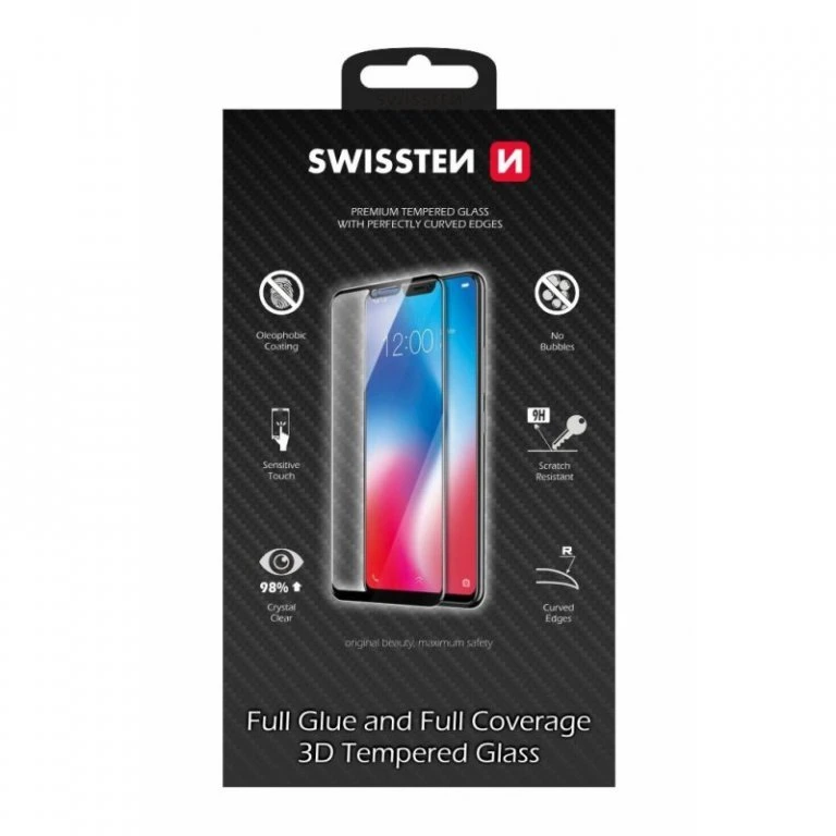 „Swissten“ itin patvarus 3D grūdintas stiklas Apple iPhone XR Baltas