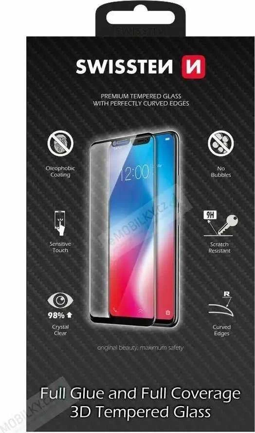 „Swissten“ itin patvarus grūdinto stiklo „Premium 9H“ ekrano apsauginis stiklas „Samsung 405 Galaxy A40 Juodas“