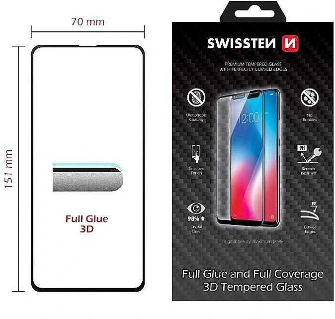 „Swissten Swissten“ itin patvarus, visiškai klijuojamas / viso veido grūdintas stiklas Apple iPhone 14 Pro Juodas