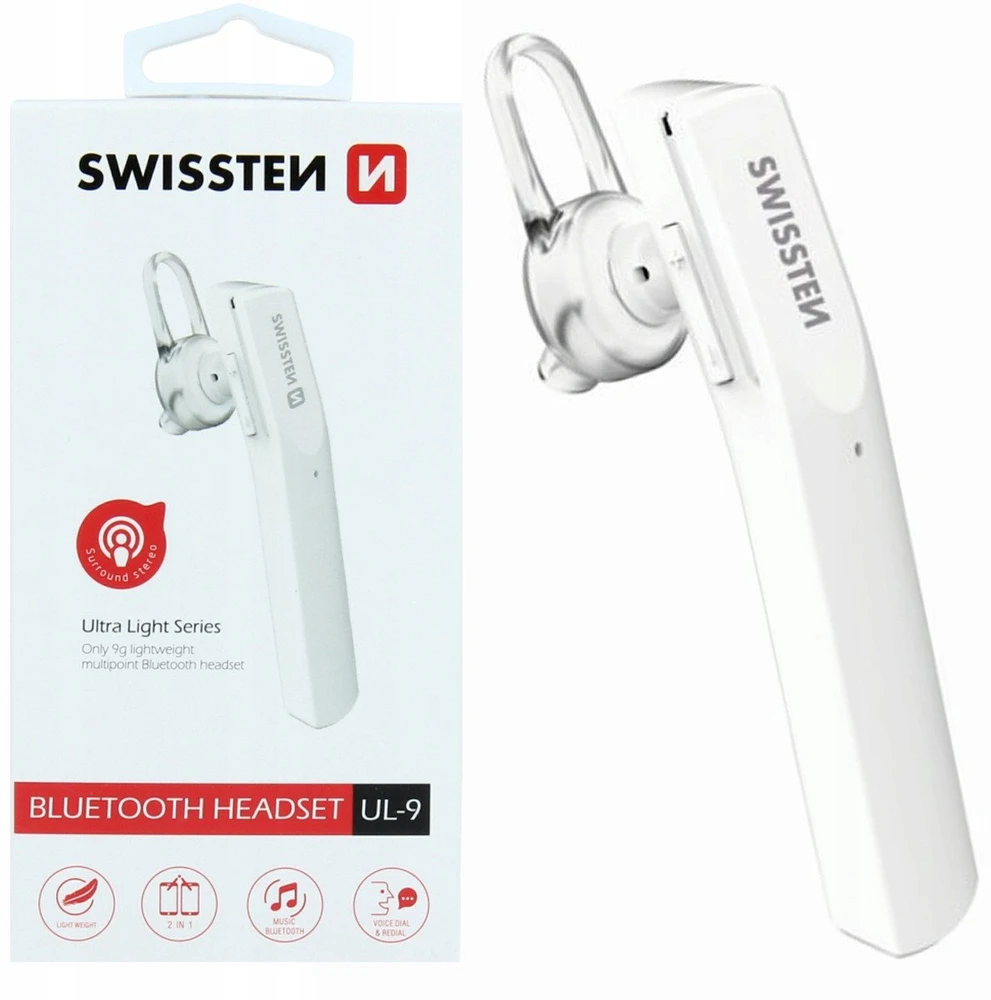 Ausinės Swissten Ultra Light UL-9 Bluetooth laisvų rankų įranga su MultiPoint