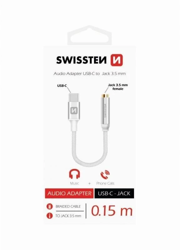 Swissten USB-C į 3.5 mm adapteris originalioje pakuotėje
