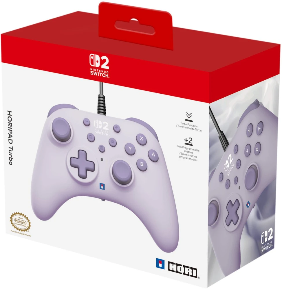 HORI - HORIPAD Turbo - Jaukus levandų spalvos - Switch 2