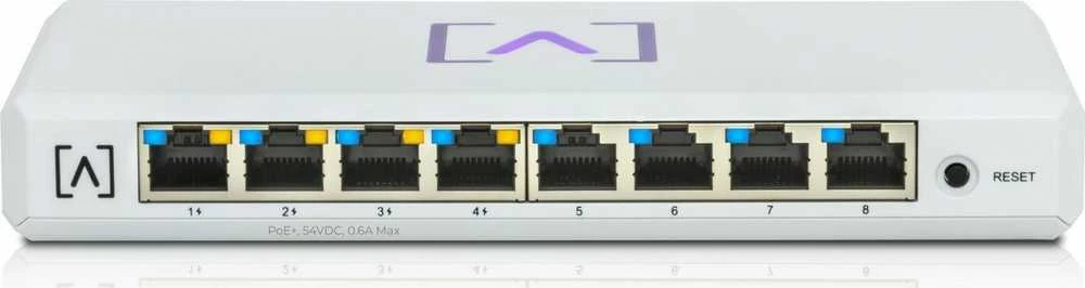 Šakotuvas „Alta Labs S8-PoE“ komutatorius, 8x RJ45 1000Mb/s, 4x PoE+, 60W, „Bluetooth“, programėlė