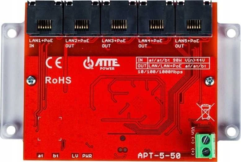 Šakotuvas AT3 SWITCH‘AS POE / EXTENDER APT-5-50 5 PRIEVADŲ ATTE