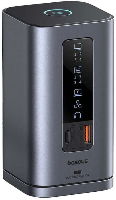 Baseus Spacemate WIN 11‑in‑1 USB‑C dokinė stotelė, 2x HDMI, DP, 100 W PD, 10 Gb/s, pilka