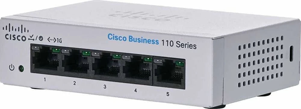 Šakotuvas Cisco CBS110 nevaldomas 5 prievadų GE, stalinis kompiuteris, išorinis PS