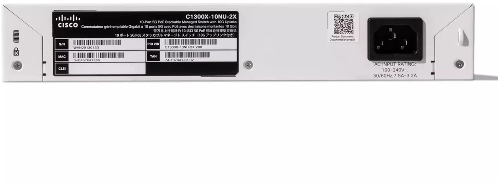 Šakotuvas Cisco CATALYST 1300X 10-PORT 5GE UPOE - 2X10G SFP+