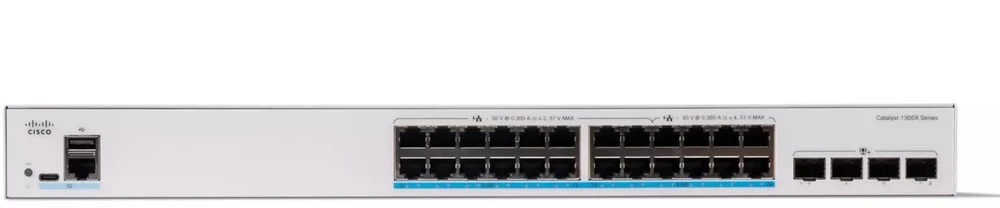 Šakotuvas Cisco CATALYST 1300X 24-PORT 2.5GE - UPOE 4X10G SFP+