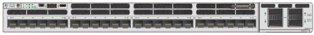 Šakotuvas Cisco CATALYST 9300X 24X25G FIBER - PORTS MODULAR UPLINK SWITCH