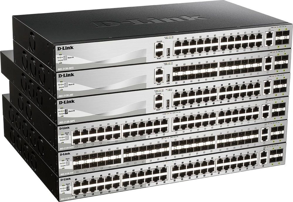 Šakotuvas D-LINK DGS-3130-54TS, L2+ valdomas tinklo jungiklis su 48 10/100/1000Base-T prievadais ir 2 10GBase-T prievadais bei 4 10GBase-X SFP+ prievadais | D-Link