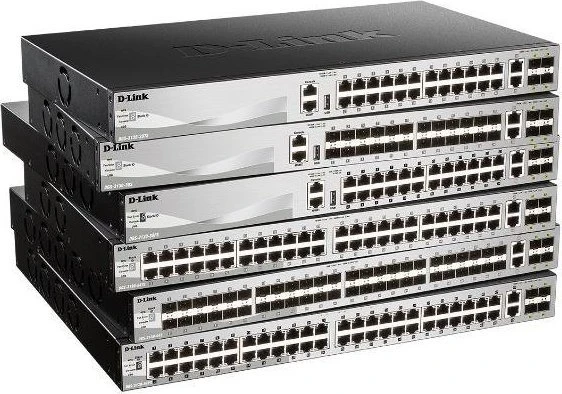 Šakotuvas D-LINK DGS-3130-54TS, L2+ valdomas tinklo jungiklis su 48 10/100/1000Base-T prievadais ir 2 10GBase-T prievadais bei 4 10GBase-X SFP+ prievadais | D-Link