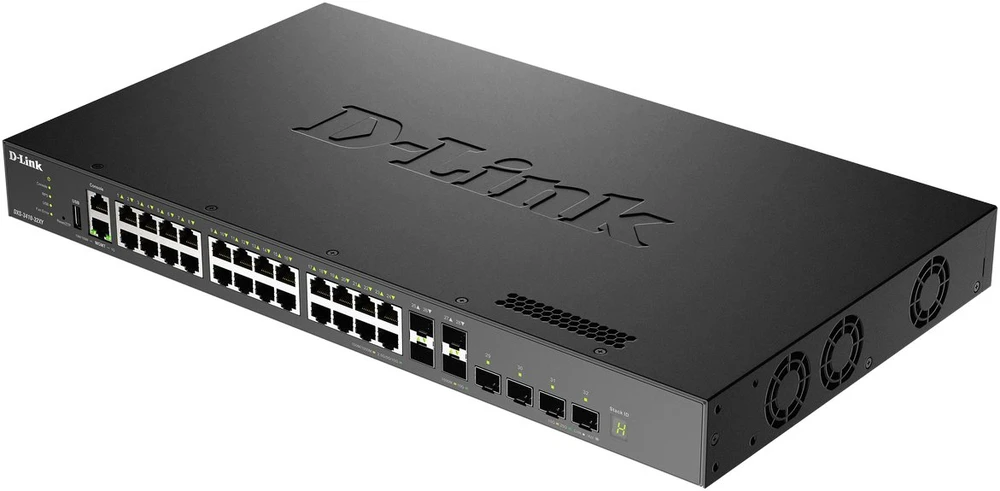 Šakotuvas D-Link DXS-3410-32XY/E 3 lygio sudedami 10 gigabitų valdomi komutatoriai | D-Link