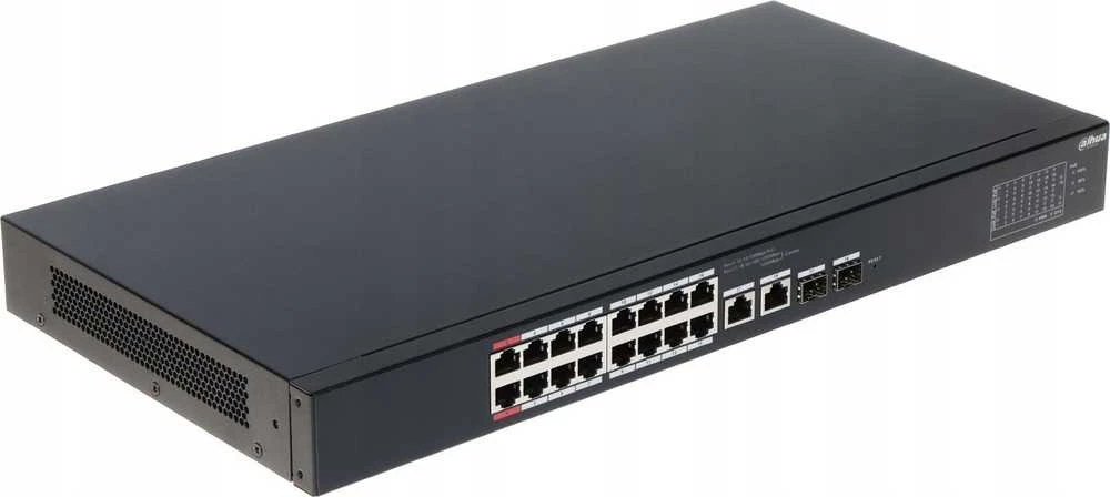 Šakotuvas Dahua Technology DH-CS4218-16ET-135 tinklo komutatorius Valdomas L2 Gigabit Ethernet (10/100/1000) Maitinimas per Eternetą (PoE) Juoda
