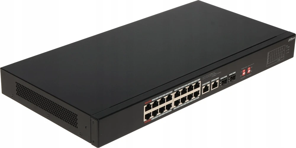 Dahua PoE šakotuvas 1000Mbps 16portu+2G uplink + 2SFP