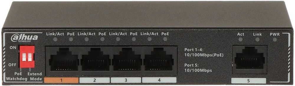 Šakotuvas SWITCH POE SF1005P 4 PRIEVADŲ DAHUA