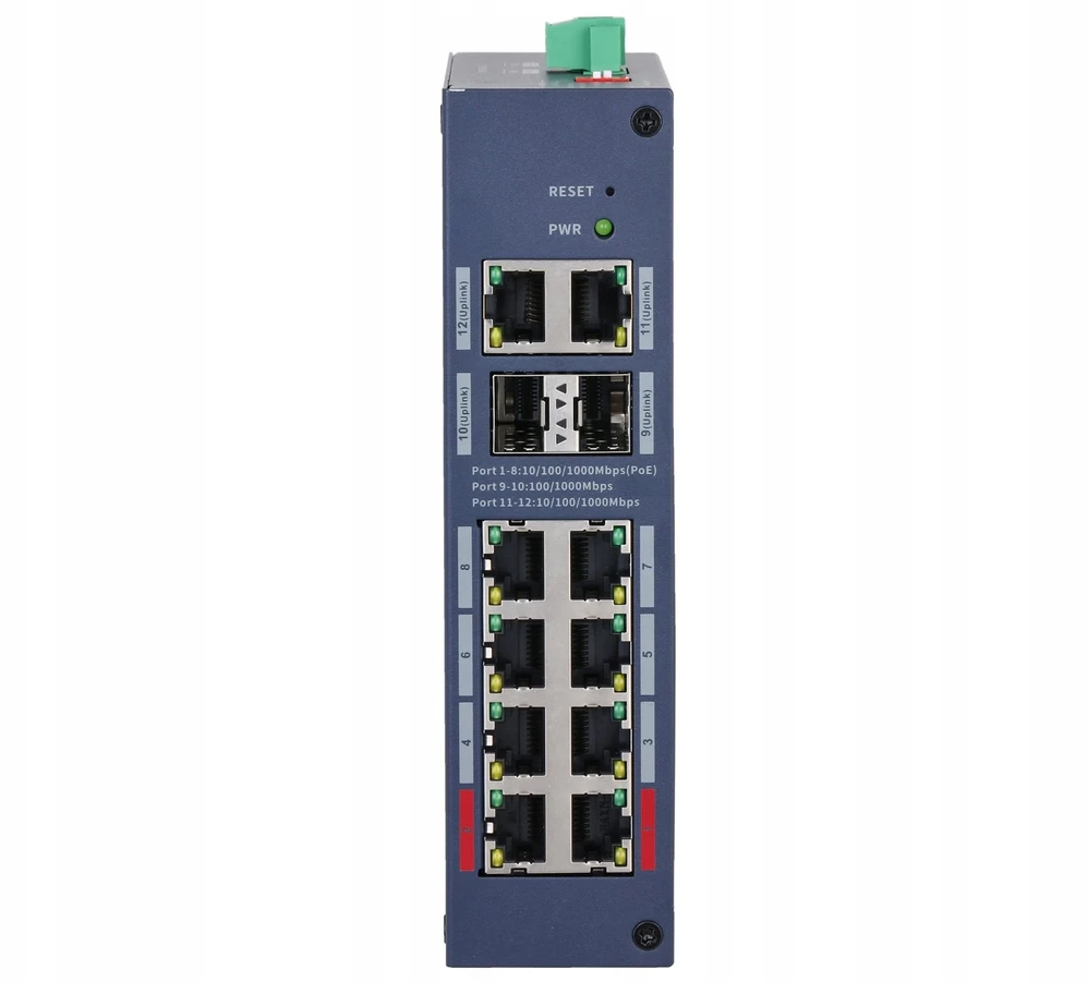 Šakotuvas VALDOMAS PRAMONINIS POE JUNGIKLIS CHS4212-8GT-110 8 PRIEVADŲ SFP DAHUA