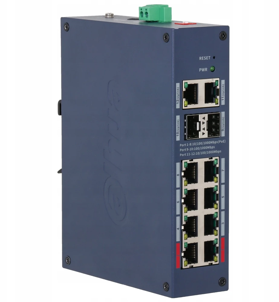 Šakotuvas VALDOMAS PRAMONINIS POE JUNGIKLIS CHS4212-8GT-110 8 PRIEVADŲ SFP DAHUA