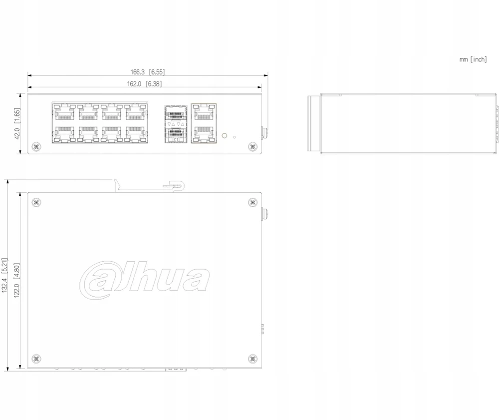 Šakotuvas VALDOMAS PRAMONINIS POE JUNGIKLIS CHS4212-8GT-110 8 PRIEVADŲ SFP DAHUA