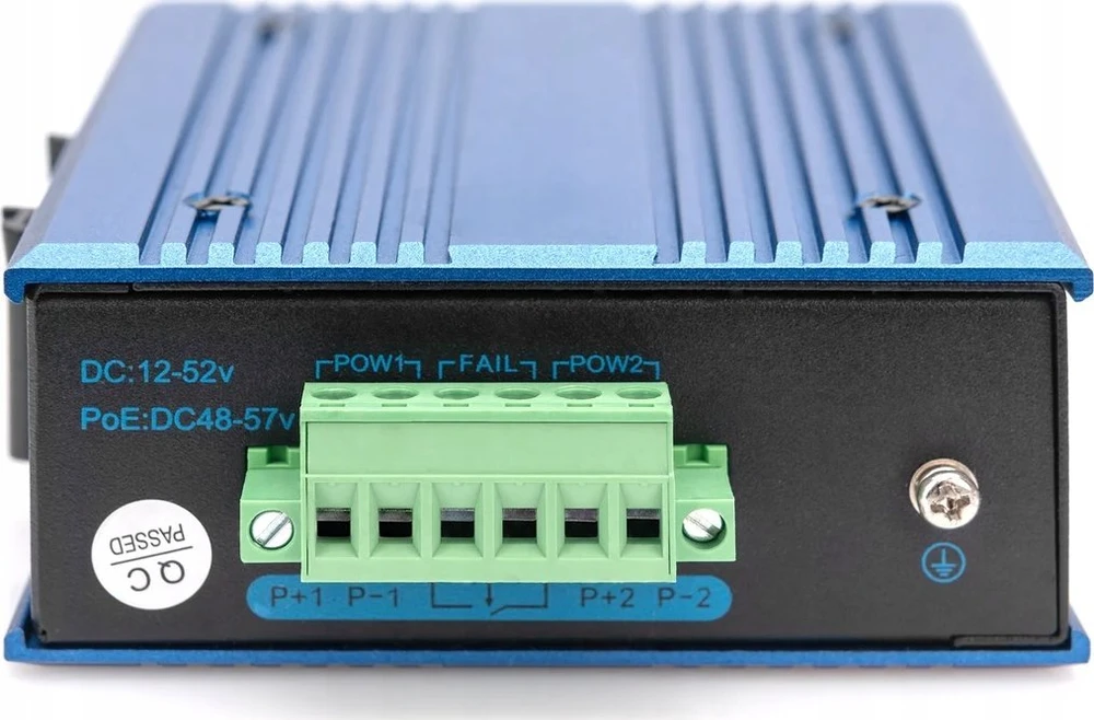 Šakotuvas DIGITUS Switch Ind. 4-Port 10/100 30W PoE Nevaldoma mėlyna