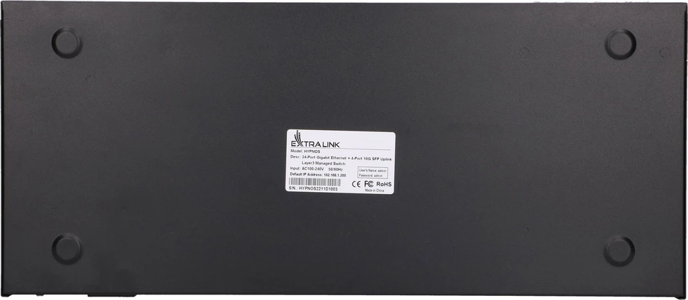 Šakotuvas Extralink Hypnos komutatorius, 24x RJ45 1000Mb/s, 4x SFP+, L3, valdomas