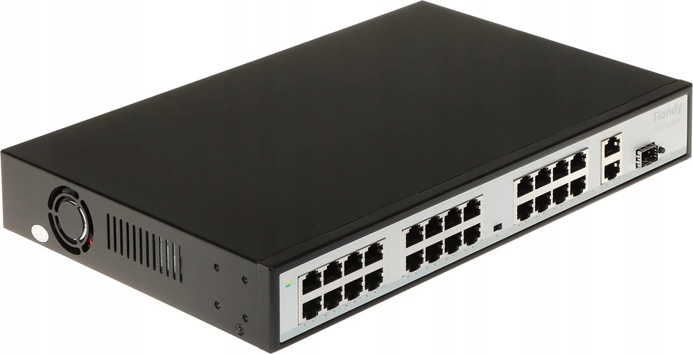 Šakotuvas Hikvision TIANDY POE jungiklis TC-P3S027 SPEC:H/2421/AT/260 24 prievadų SFP