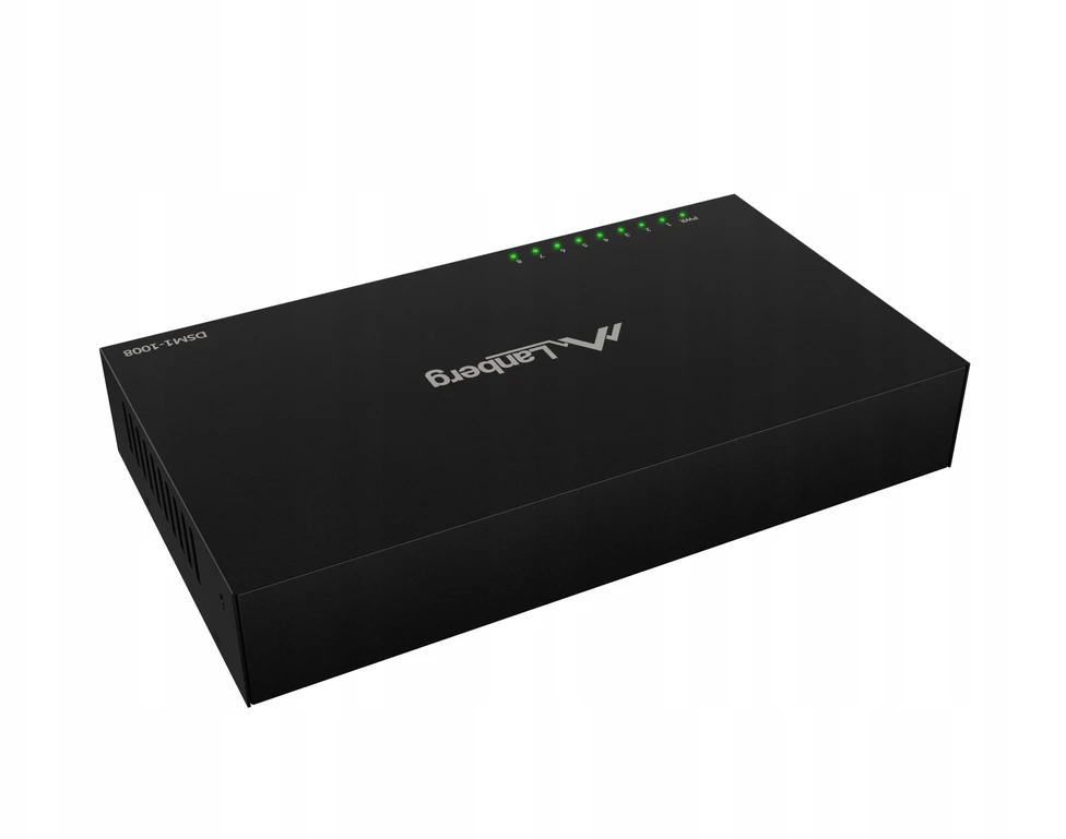 Šakotuvas LANBERG DSM1-1008 SWITCH 8X 1GB/S UNMANAGED GIGABIT ETHERNET DESKTOP 12V (METAL CASE)