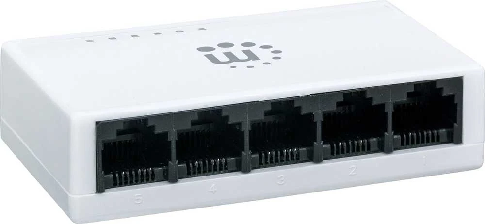 Šakotuvas „Manhattan Fast Ethernet“ biuro jungiklis, 5 prievadų, kompaktiškas, plastikinis, 560672