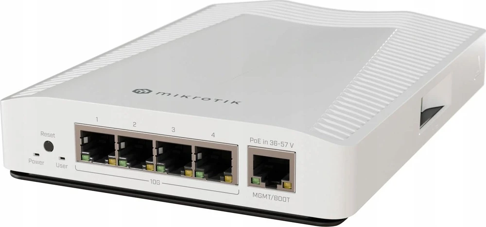 Maršrutizatorius MikroTik | Ethernet komutatorius | CRS304-4XG-IN | Ethernet komutatorius | Stalinis, montuojamas ant DIN bėgelio | 10 Gbps (RJ-45) jungčių kiekis: 4