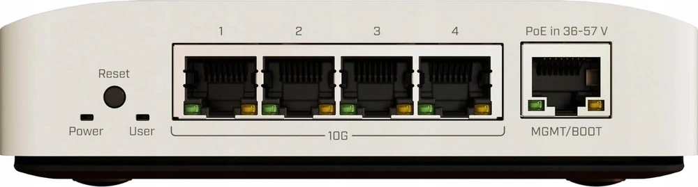 Maršrutizatorius MikroTik | Ethernet komutatorius | CRS304-4XG-IN | Ethernet komutatorius | Stalinis, montuojamas ant DIN bėgelio | 10 Gbps (RJ-45) jungčių kiekis: 4