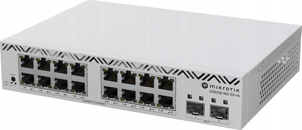 Šakotuvas „MikroTik“ | Išmanusis debesies komutatorius su „SwitchOS“ darbalaukio dėklu | CSS318-16G-2S+IN