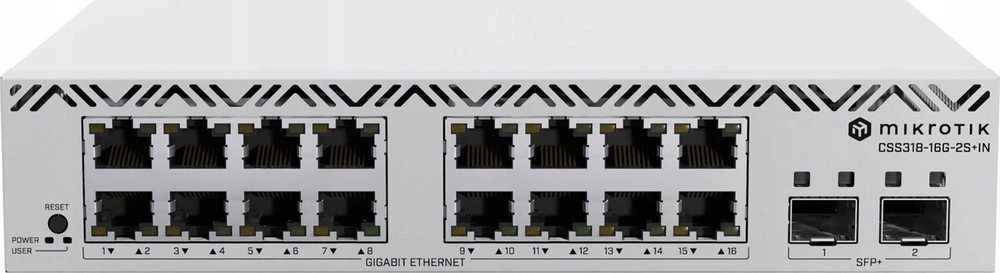 Šakotuvas „MikroTik“ | Išmanusis debesies komutatorius su „SwitchOS“ darbalaukio dėklu | CSS318-16G-2S+IN